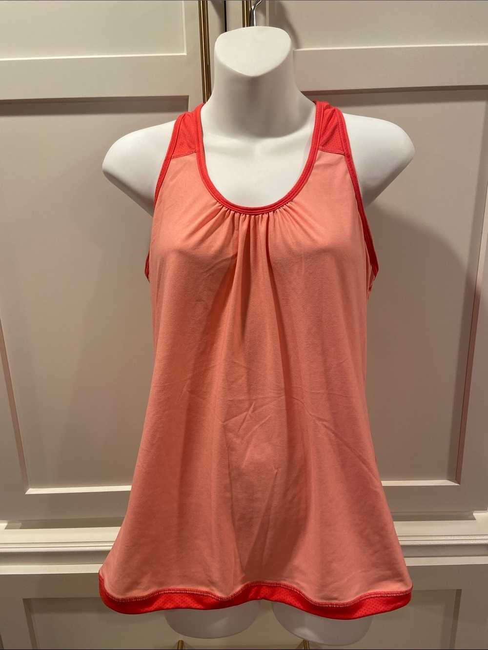 Lucy Coral and Bright Coral Athletic Tank Top